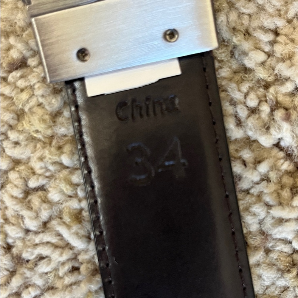 Steve Madden Textured Black Belt with Silver Buckle - Picture 3 of 3